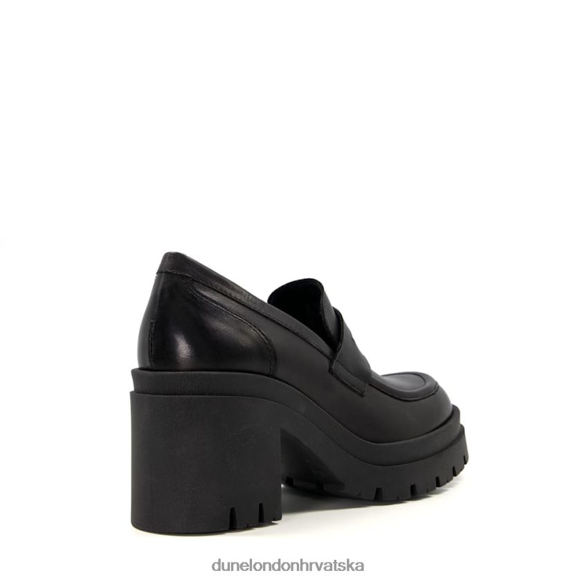 žene kožne mokasine s blok petom Dune London H2BDNP325 uzemljen crno