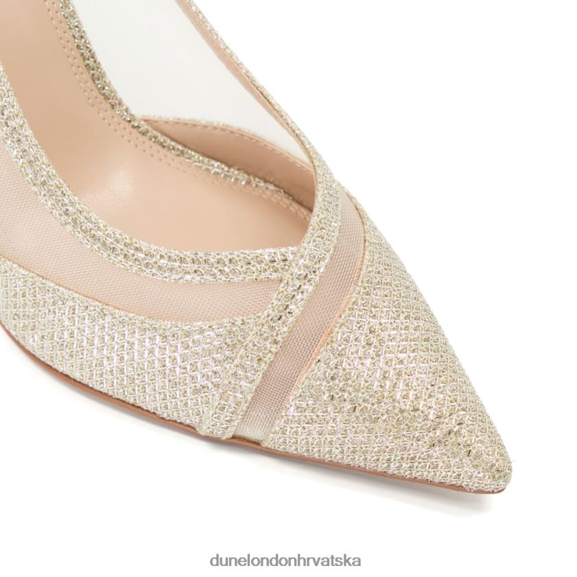 žene teksturirane metalik dvorske cipele s petom Dune London H2BDNP554 banke zlato