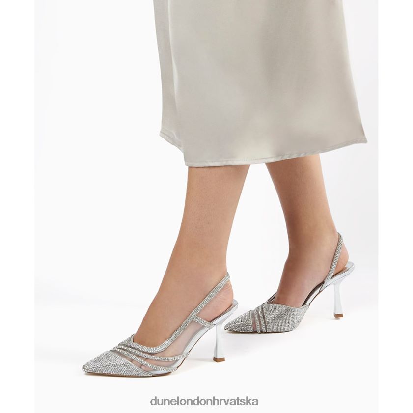 žene ukrašene dvorske potpetice Dune London H2BDNP640 čamac srebro