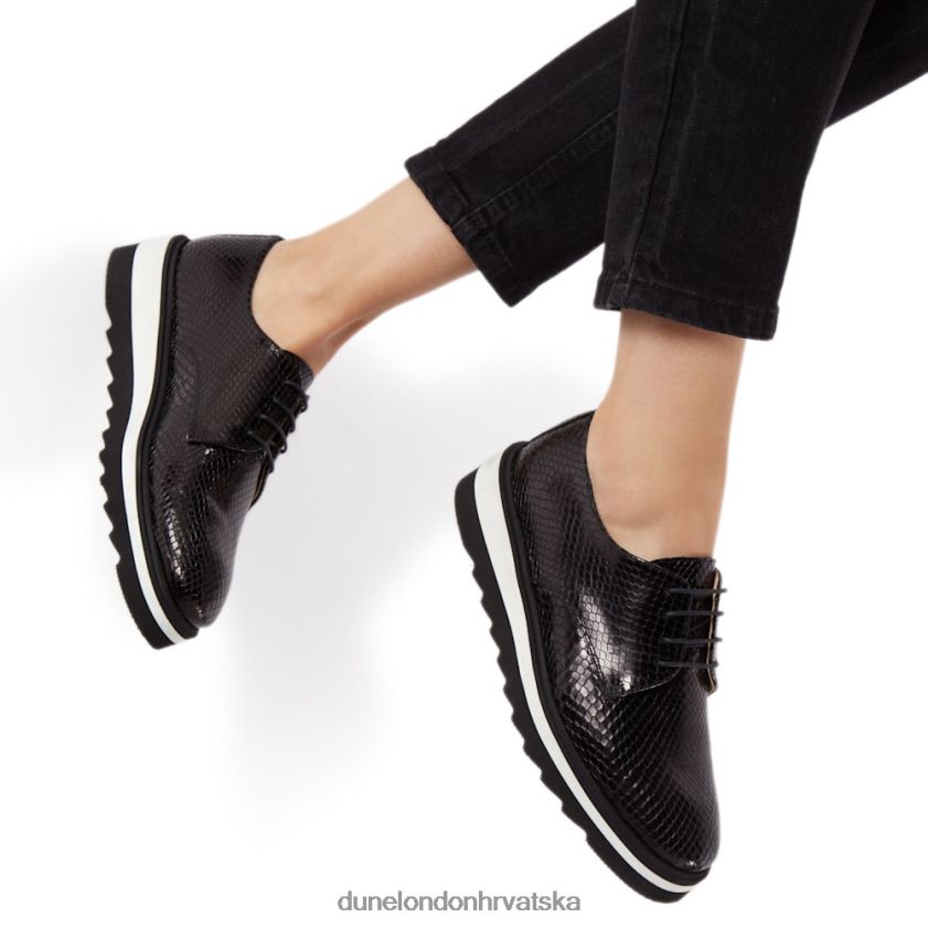 žene cipele s platformom na vezanje Dune London H2BDNP667 farylaa crno