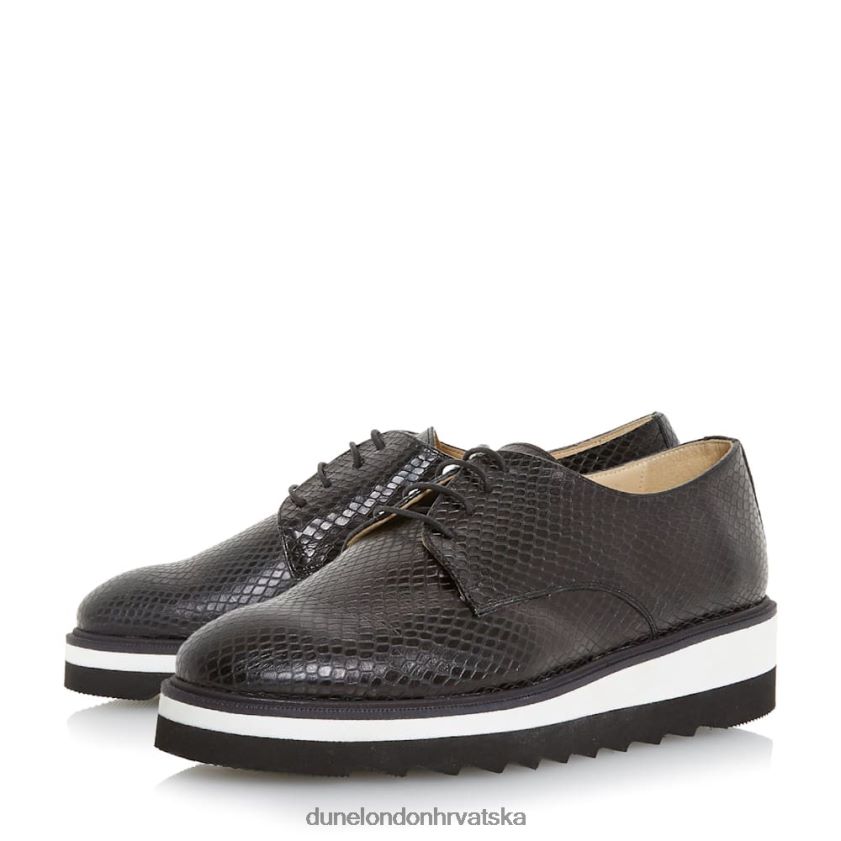 žene cipele s platformom na vezanje Dune London H2BDNP667 farylaa crno