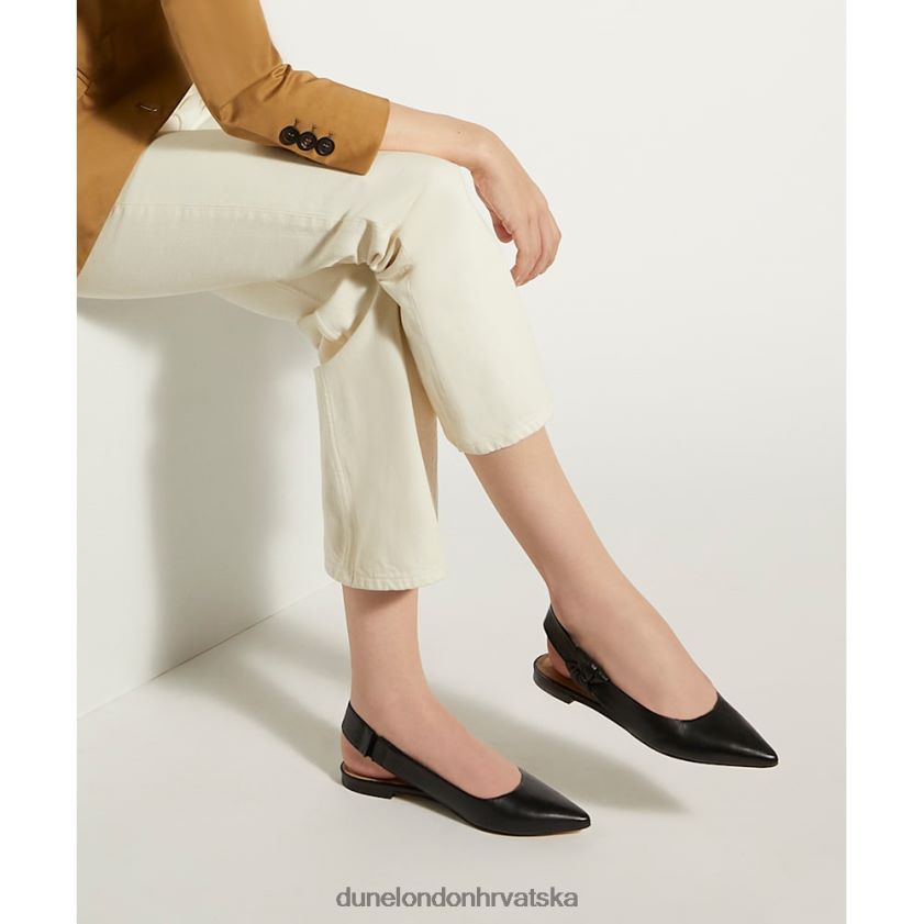 žene kožne ravne baletanke Dune London H2BDNP151 pojačati crno