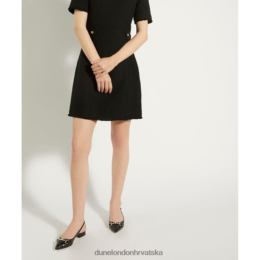 žene ravne cipele s remenima Dune London H2BDNP540 pun nade crno