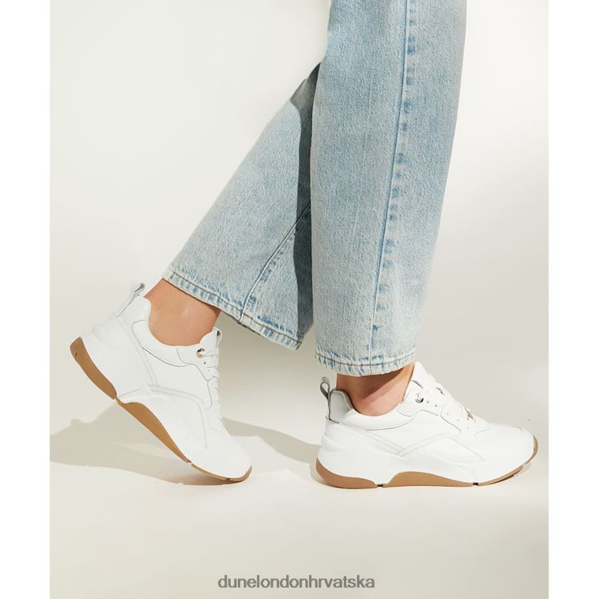 žene debele kožne tenisice za trčanje Dune London H2BDNP586 željno bijela