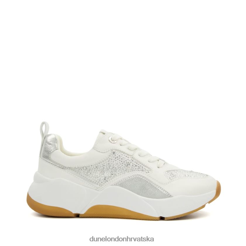 žene diamante zdepaste tenisice na vezanje Dune London H2BDNP221 željno bijela