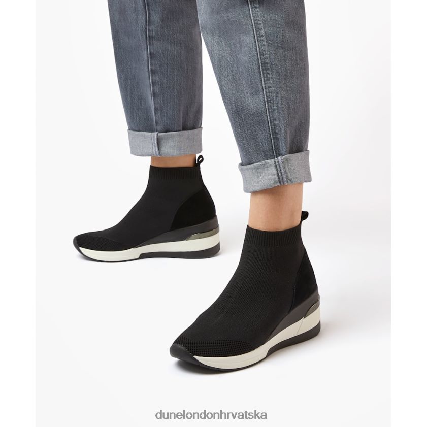 žene mid wedge sock tenisice Dune London H2BDNP579 engleski crno