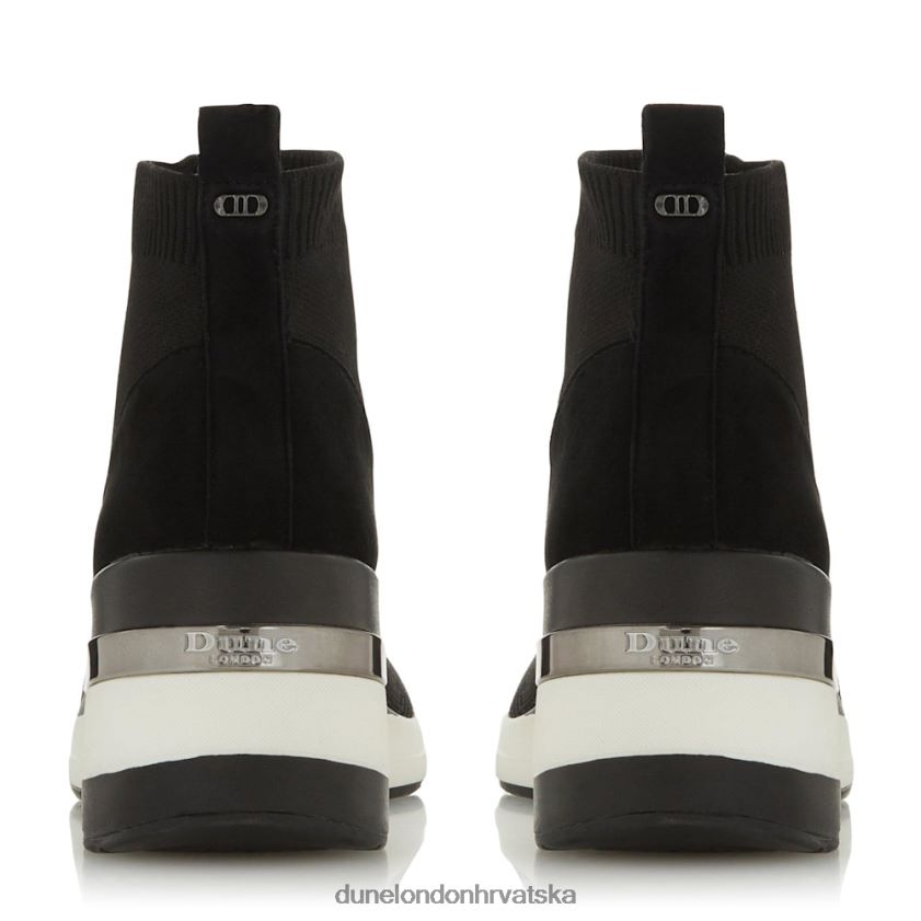 žene mid wedge sock tenisice Dune London H2BDNP579 engleski crno