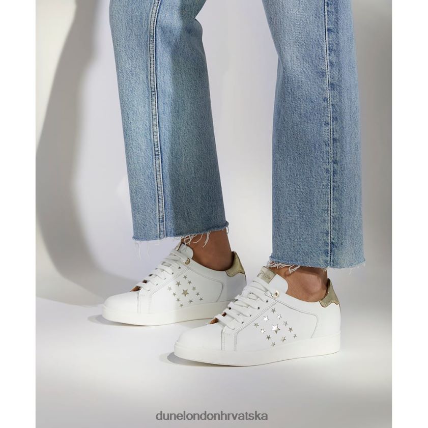 žene tenisice na vezanje sa zvjezdastim detaljima Dune London H2BDNP636 cvijet bazge bijela