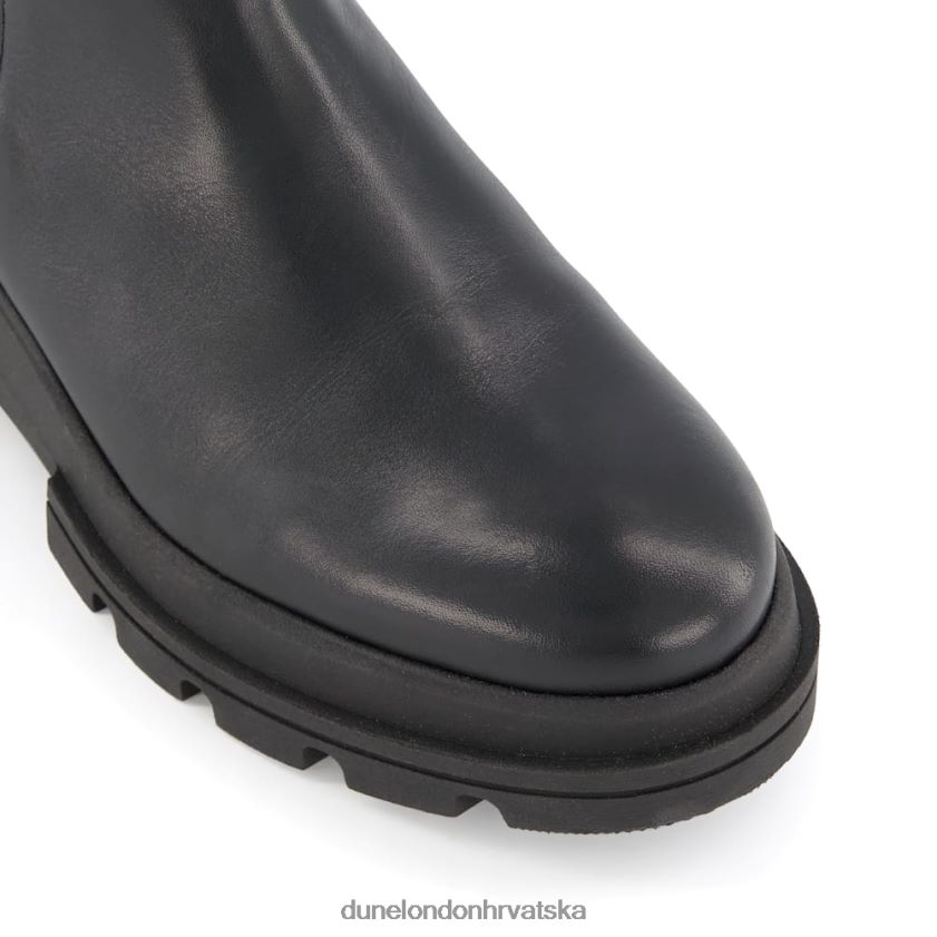 žene kožne chelsea čizme s debelim potplatom Dune London H2BDNP378 dokazane crno