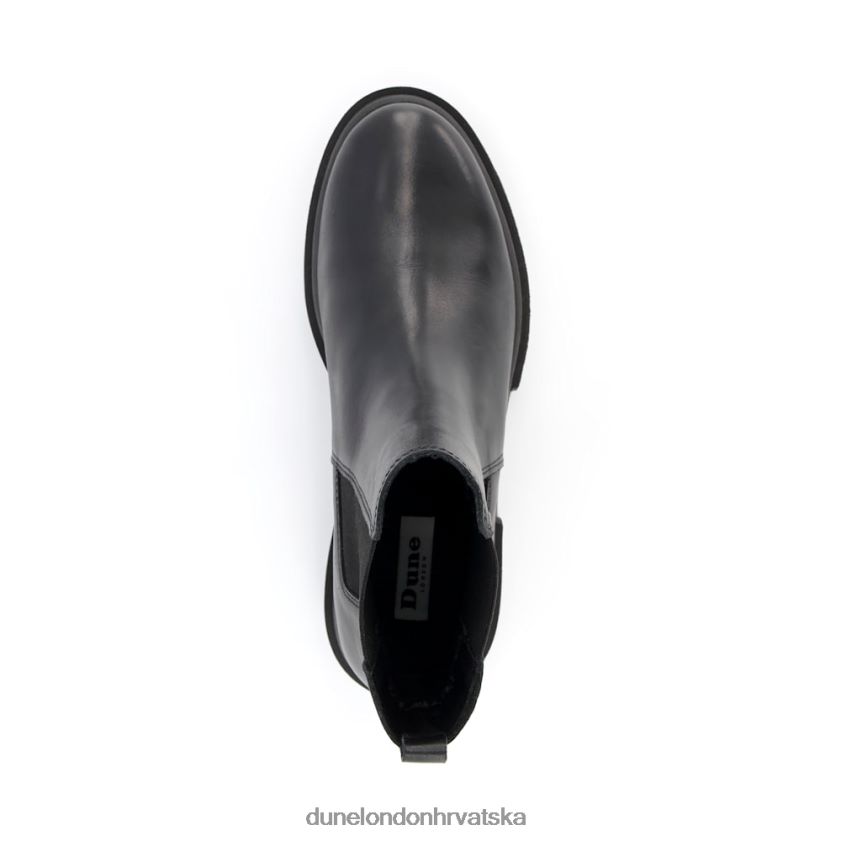 žene kožne chelsea čizme s debelim potplatom Dune London H2BDNP378 dokazane crno