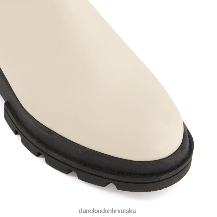 žene kožne chelsea čizme s debelim potplatom Dune London H2BDNP533 dokazane ekru