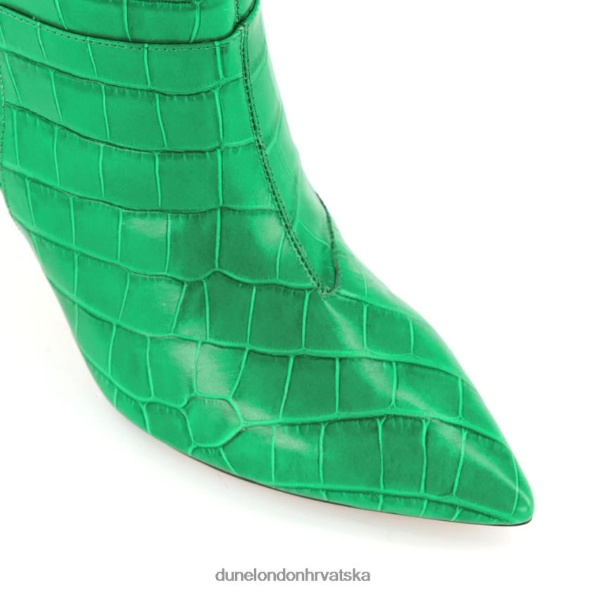 žene šiljaste stiletto čizme s visokom petom do koljena Dune London H2BDNP511 začiniti zelena