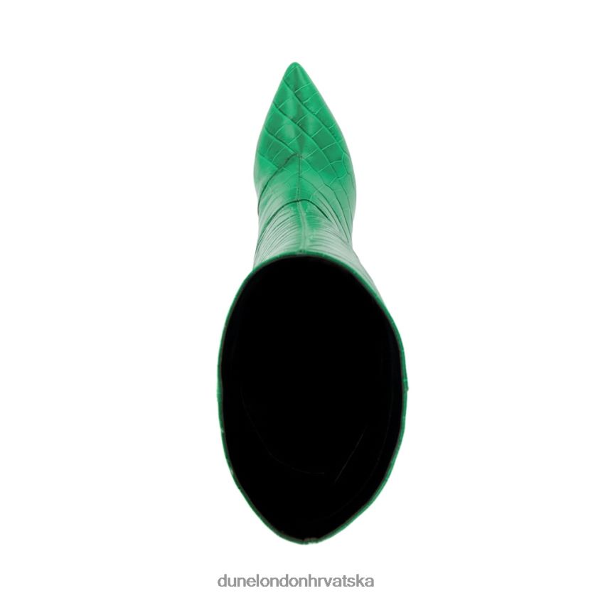 žene šiljaste stiletto čizme s visokom petom do koljena Dune London H2BDNP511 začiniti zelena
