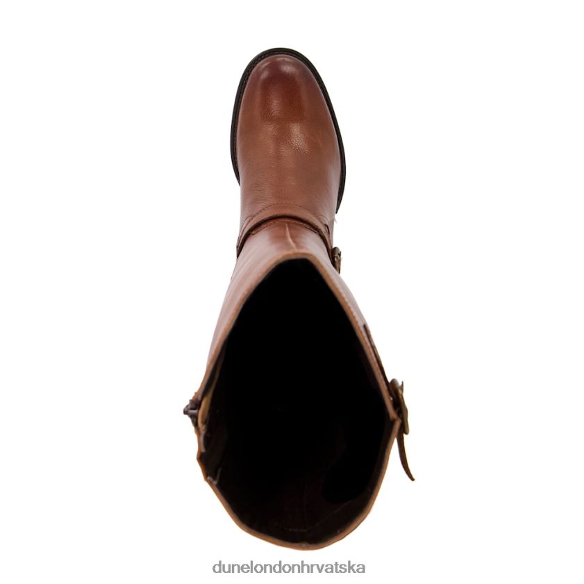 žene čizme do koljena na petu s kožnom kopčom Dune London H2BDNP298 trelise preplanuli ten