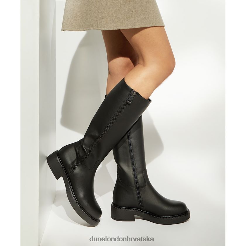 žene čizme do koljena od kože grožđa Dune London H2BDNP273 dragocjen crno