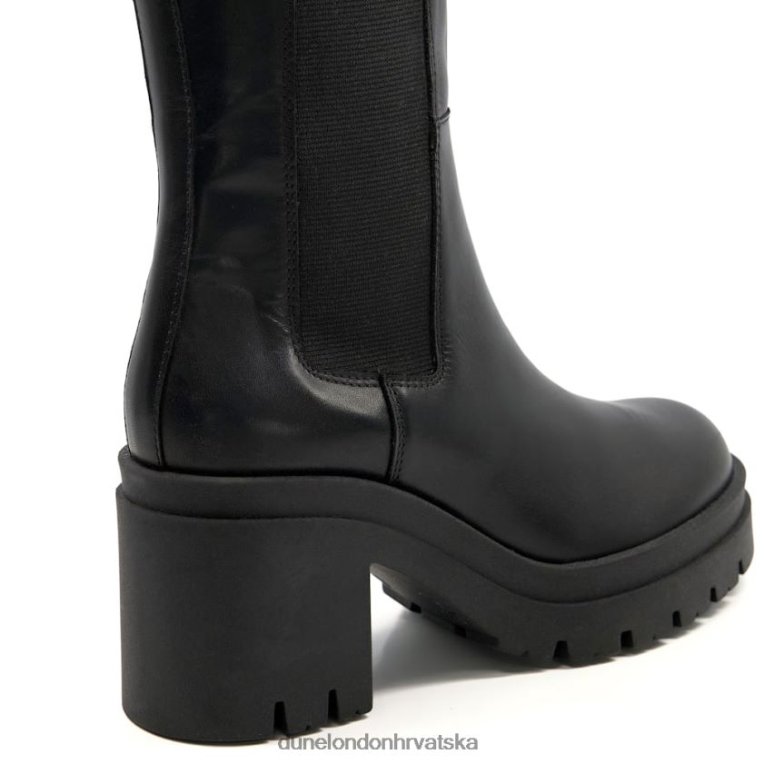 žene kožne čizme s blok petom do koljena Dune London H2BDNP311 vrijeme crno