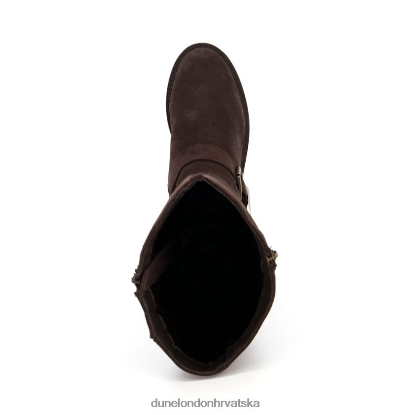 žene ravne čizme do koljena s patentnim zatvaračem Dune London H2BDNP516 Trafalgar smeđa