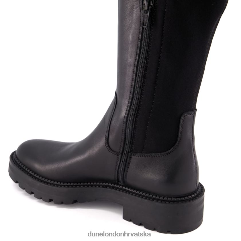 žene zdepaste kožne čizme do koljena Dune London H2BDNP355 Tella crno