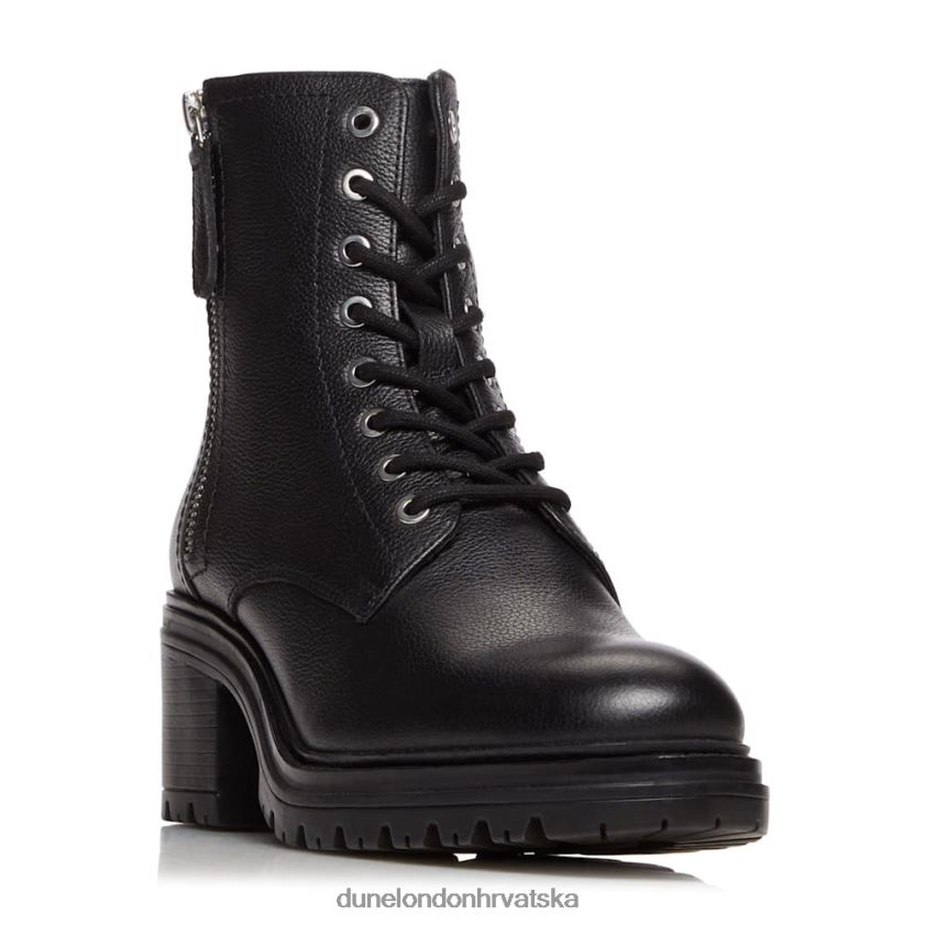 žene biciklističke čizme s blok petom s detaljima patentnog zatvarača Dune London H2BDNP607 paiton crno