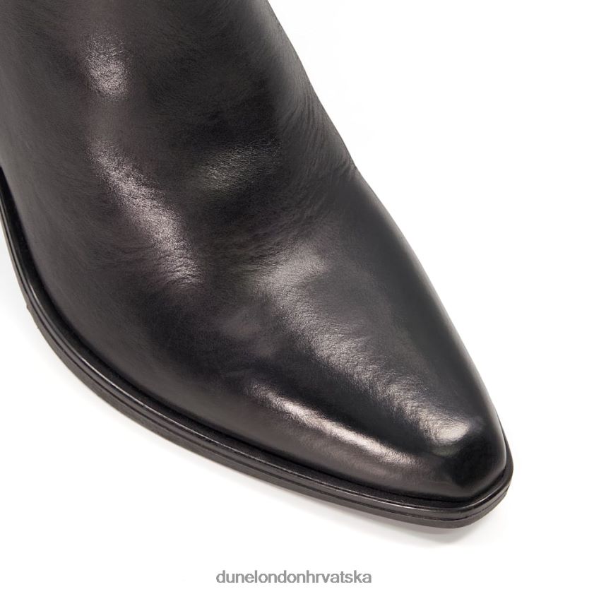 žene kožne western čizme s blok petom Dune London H2BDNP499 prea crno