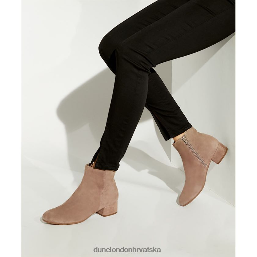 žene gležnjače od brušene kože na nisku petu Dune London H2BDNP495 pipi tupe