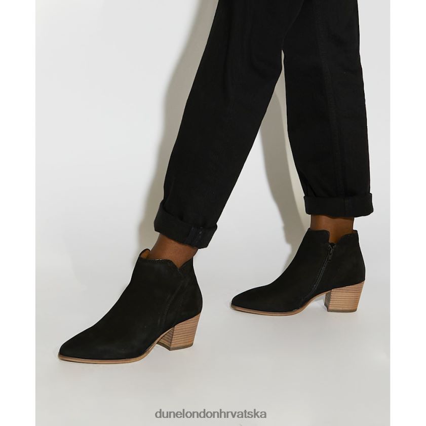 žene gležnjače od brušene kože na petu Dune London H2BDNP306 salon crno