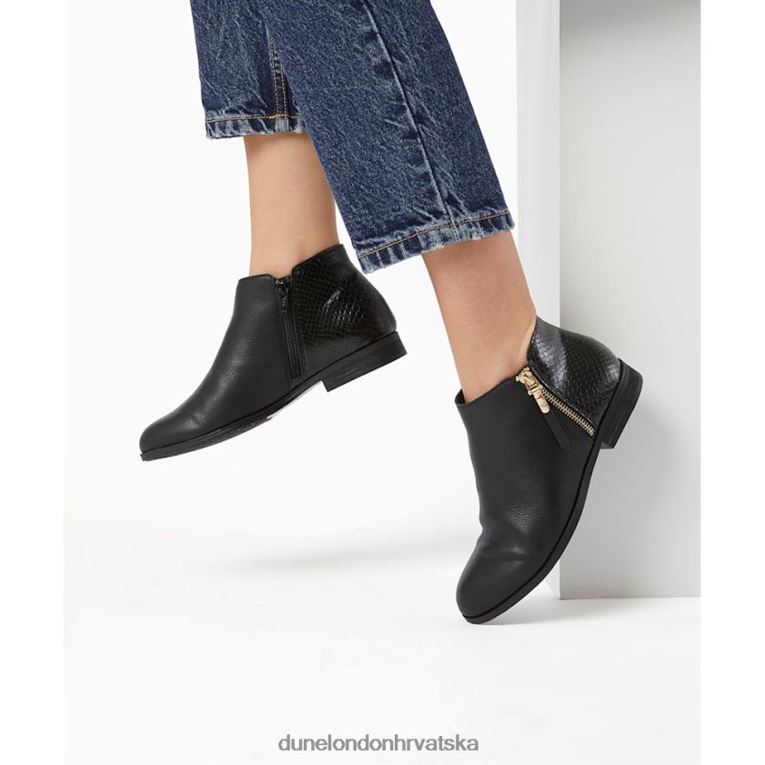 žene gležnjače s detaljima patentnog zatvarača Dune London H2BDNP370 pandie crno