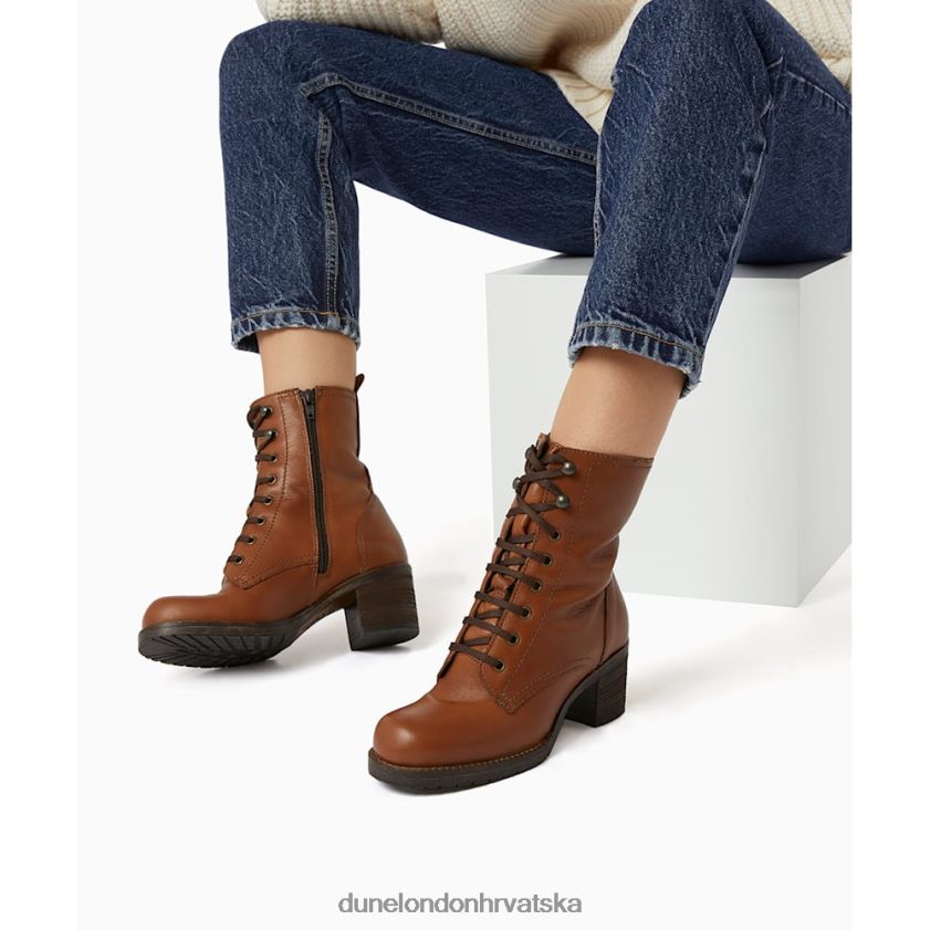 žene gležnjače sa srednjom blok petom na vezanje Dune London H2BDNP611 pearse preplanuli ten