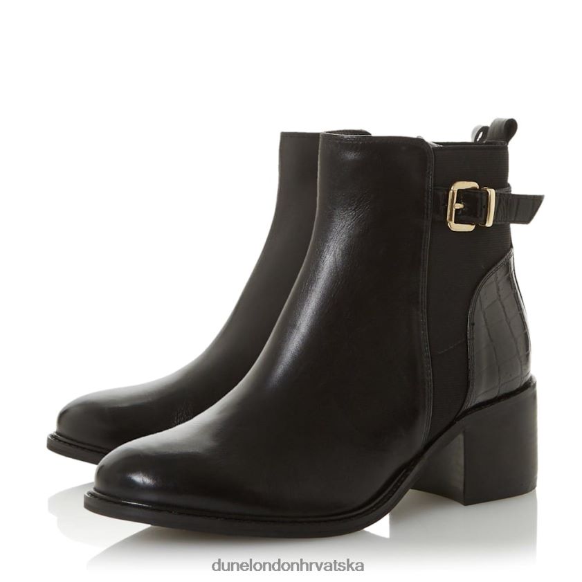 žene široke gležnjače s niskom blok petom Dune London H2BDNP664 pjesnički crno