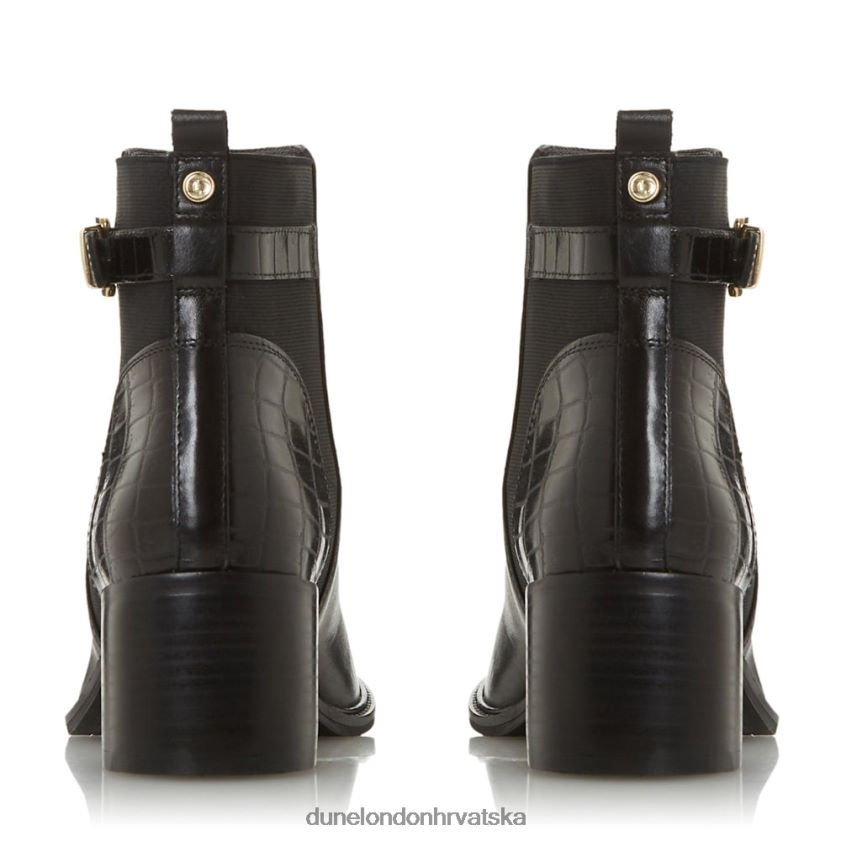 žene široke gležnjače s niskom blok petom Dune London H2BDNP664 pjesnički crno