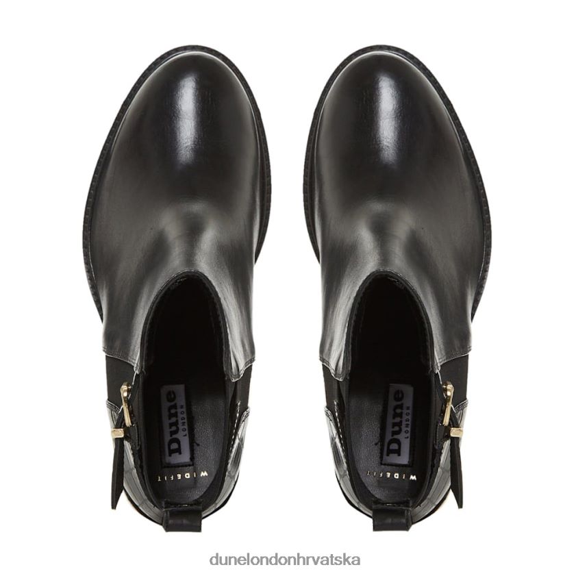 žene široke gležnjače s niskom blok petom Dune London H2BDNP664 pjesnički crno