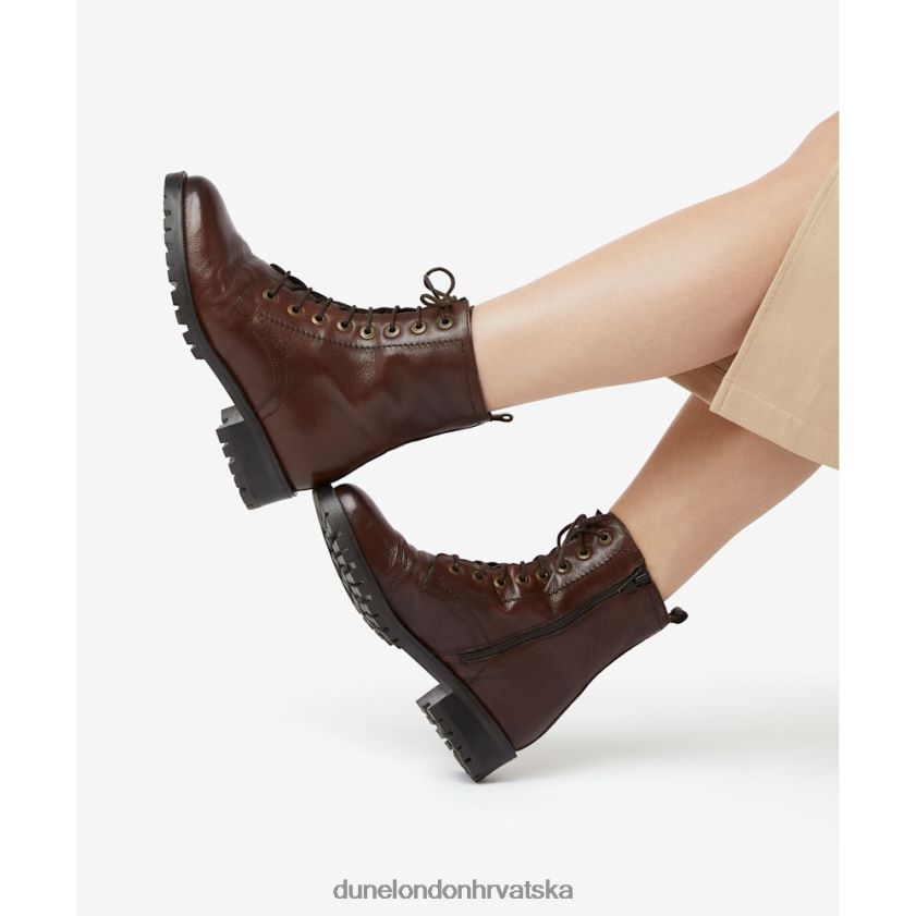 žene široke čizme na vezanje Dune London H2BDNP532 predkamen smeđa