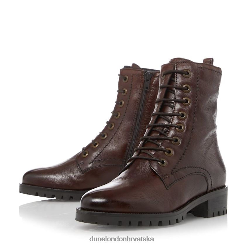 žene široke čizme na vezanje Dune London H2BDNP532 predkamen smeđa