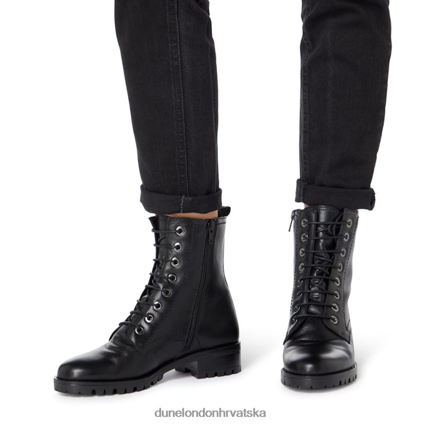 žene široke čizme na vezanje Dune London H2BDNP603 predkamen crno