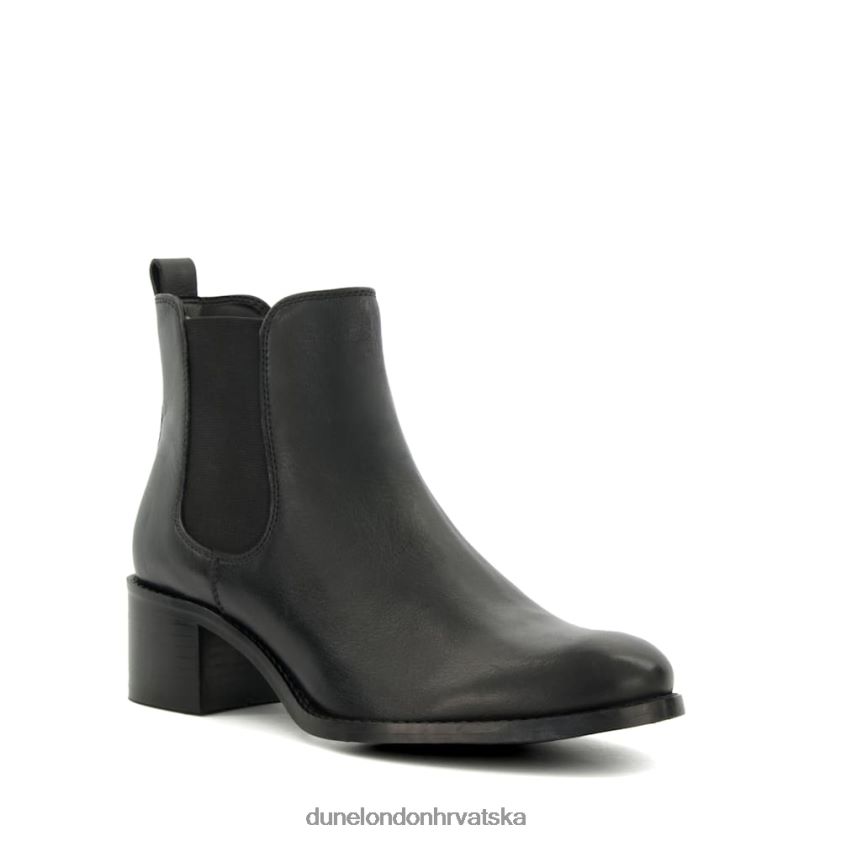 žene kožne gležnjače s blok petom Dune London H2BDNP475 panoramski crno