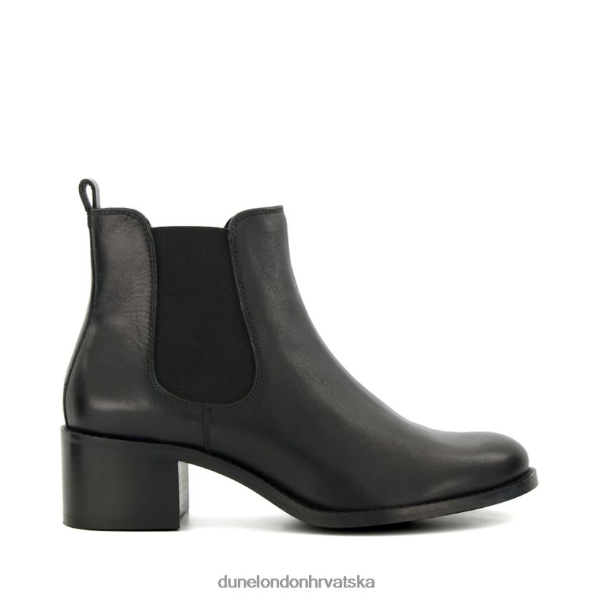žene kožne gležnjače s blok petom Dune London H2BDNP475 panoramski crno