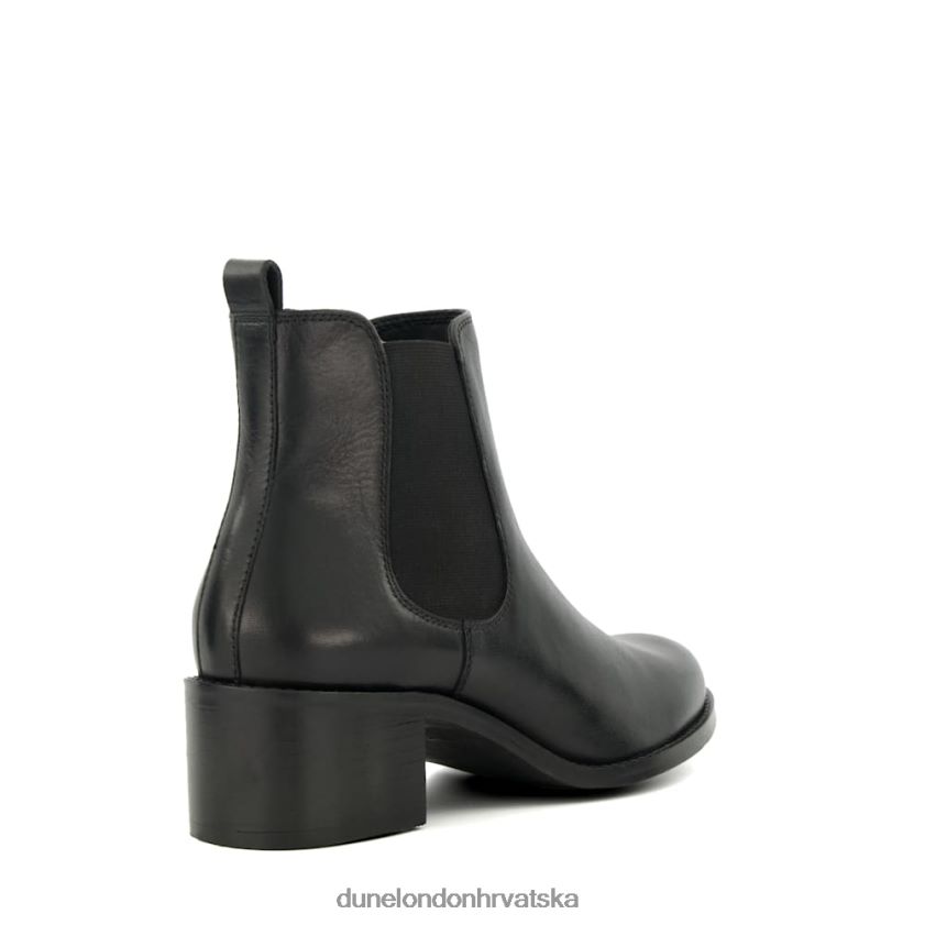 žene kožne gležnjače s blok petom Dune London H2BDNP475 panoramski crno