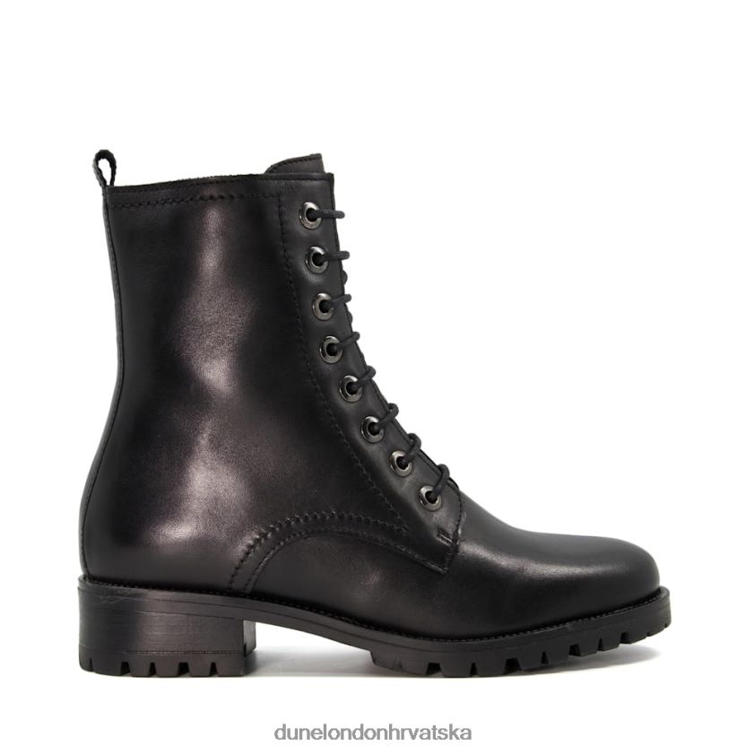 žene kožne planinarske čizme s naborima Dune London H2BDNP400 predkamen crno