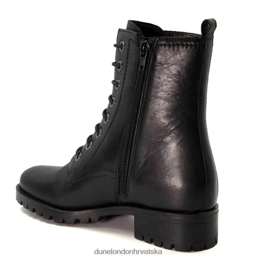žene kožne planinarske čizme s naborima Dune London H2BDNP400 predkamen crno