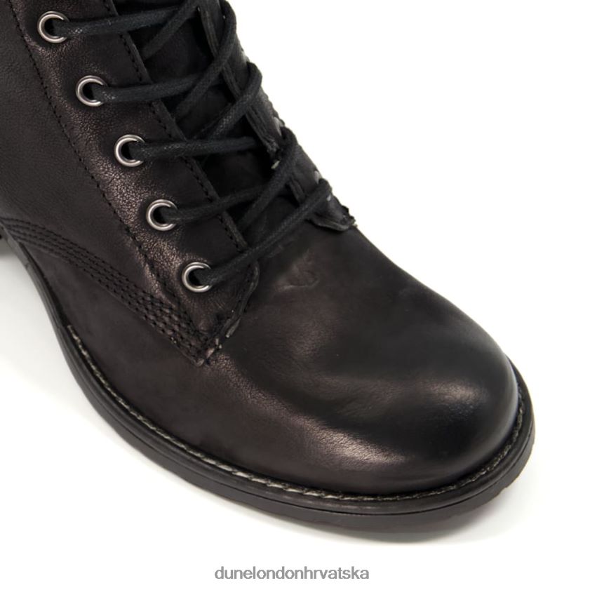 žene podstavljene kožne gležnjače s blok petom Dune London H2BDNP414 patsie d crno