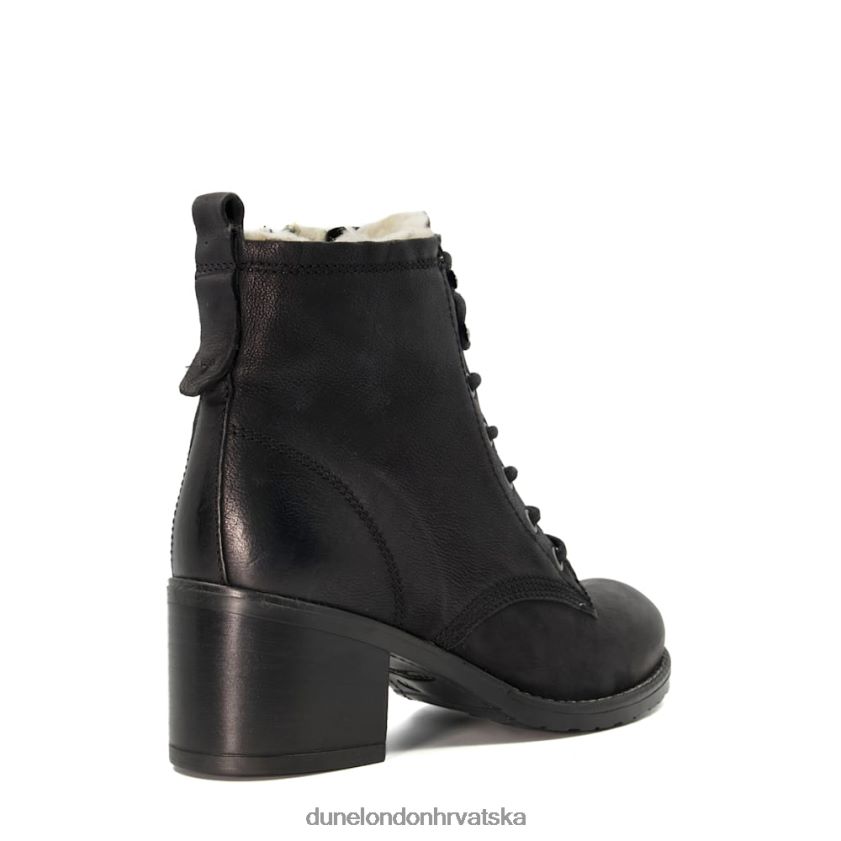 žene podstavljene kožne gležnjače s blok petom Dune London H2BDNP414 patsie d crno