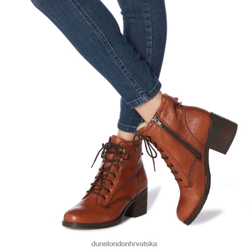 žene podstavljene kožne gležnjače s blok petom Dune London H2BDNP420 patsie d preplanuli ten