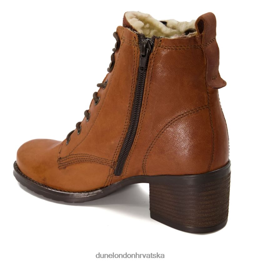 žene podstavljene kožne gležnjače s blok petom Dune London H2BDNP420 patsie d preplanuli ten