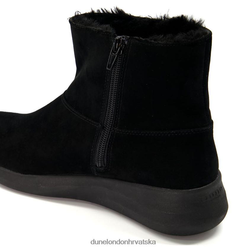 žene udobne gležnjače s podstavom od umjetnog krzna Dune London H2BDNP574 e tempo crno