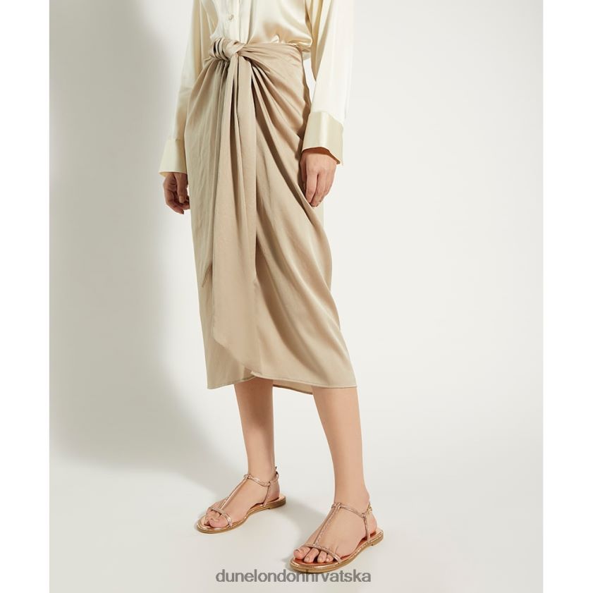 žene dijamantne sandale s ravnim t-barom Dune London H2BDNP466 pripovijedati ružičasto zlatno