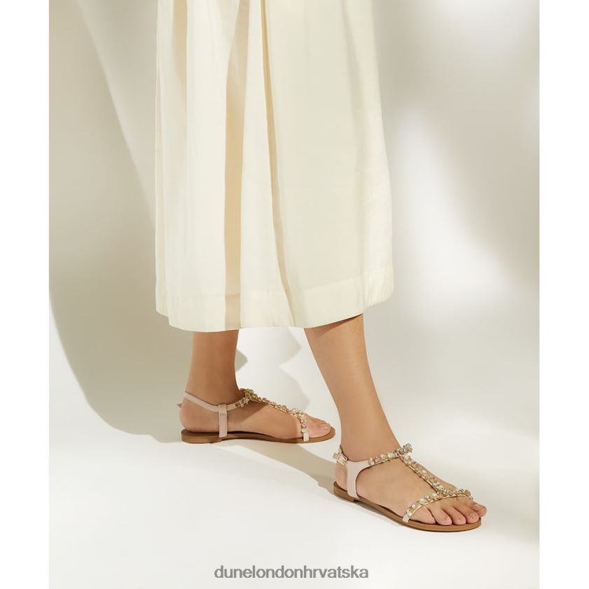 žene draguljima ukrašene ravne sandale Dune London H2BDNP126 nissa ekru