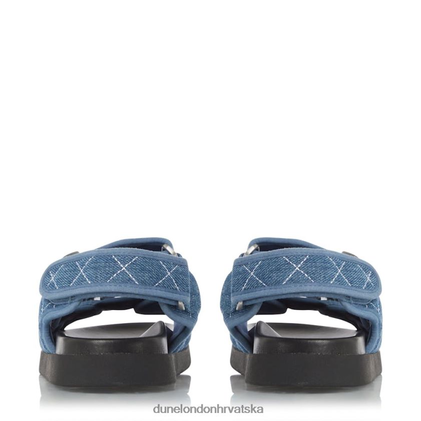 žene dvostruki remen turn lock ravne sandale Dune London H2BDNP416 lockstockk plava
