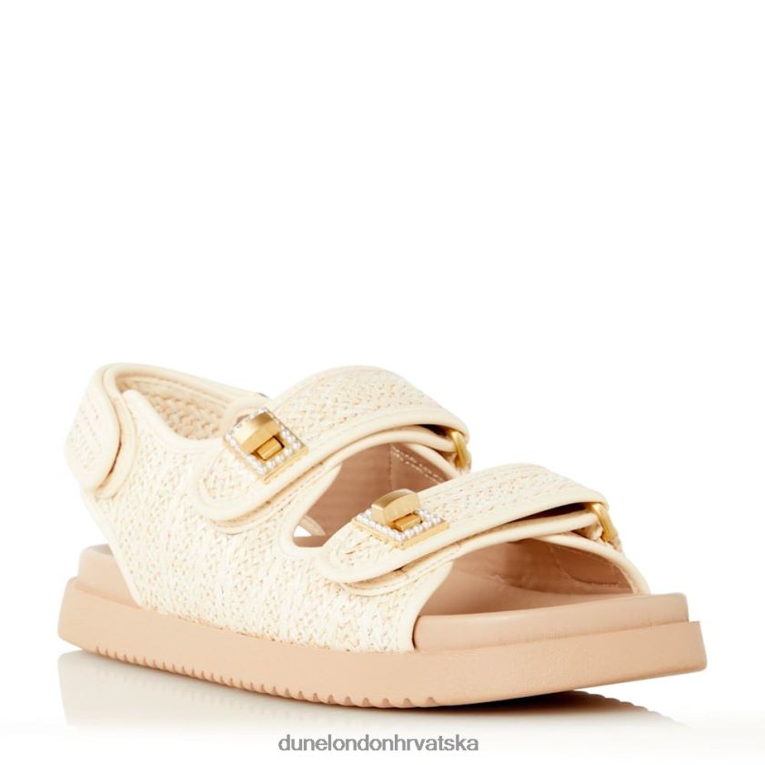 žene dvostruki remen turn lock ravne sandale Dune London H2BDNP431 lockstockk prirodni