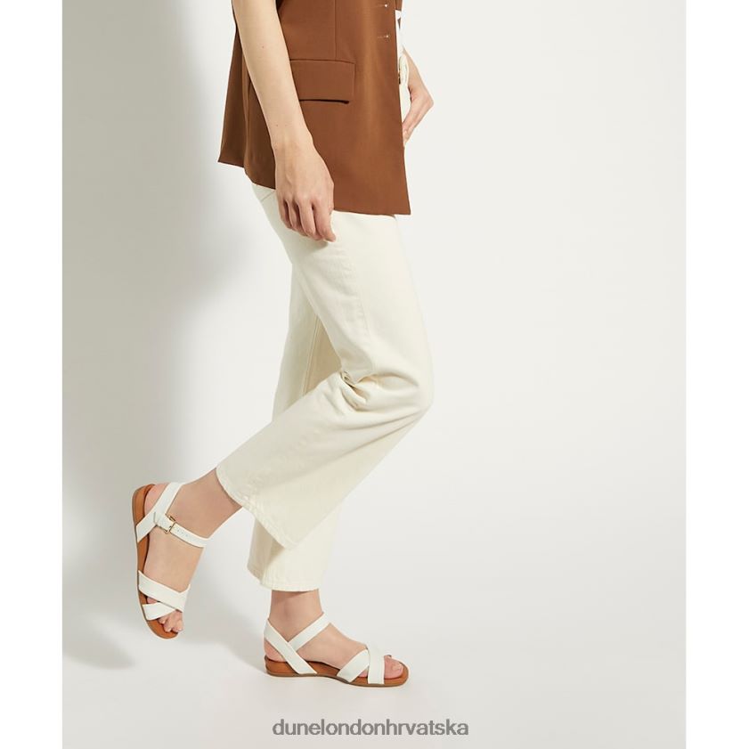 žene široke kožne sandale Dune London H2BDNP638 Landie bijela