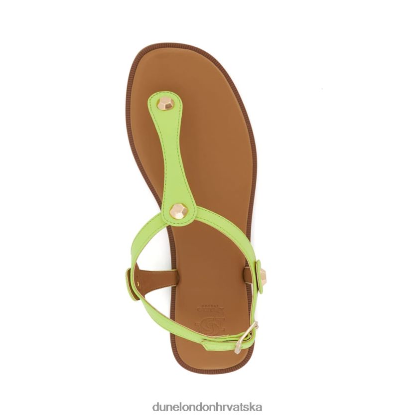 žene kožne ravne sandale Dune London H2BDNP410 kasnije limeta zelena